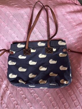 Vintage Dooney & Bourke Victoria Canvas  Tote Iconic Classic Duck Print